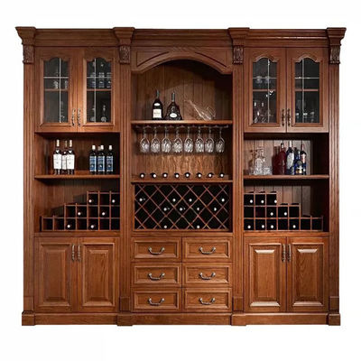 calidad  Other Hertz Solid Wood American Classic Style Customized Size Modular Wine Cabinet fábrica