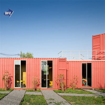 La casa modular de la cabaña de madera del envase de la casa minúscula prefabricada colorida de la oficina prefabricó hogares