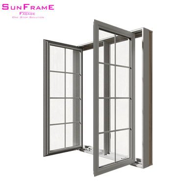 Modern French Style Window With Grilles And Screen Windows Frames Aluminum Flush Casement Windows